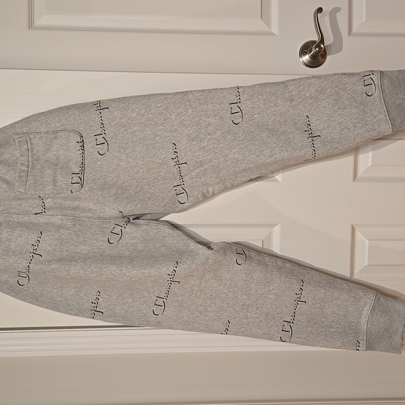 Champion Light Gray Joggers with Logo Men's LARGE - Picture 10 of 12